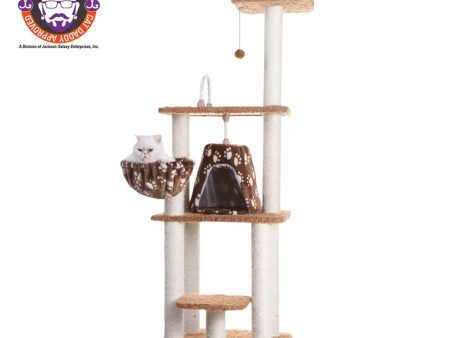 Armarkat Brown Carpet Cat Furniture, Real Wood Kitty Tower For Discount