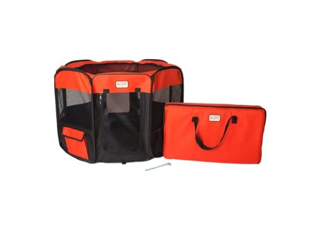 Armarkat PP002R-XL Portable Pet Playpen In Bk and Rd Combo Online Hot Sale