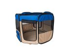 Armarkat Portable Pet Playpen In Blue and Beige Combo Supply