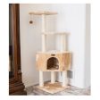 Real Wood 3 Levels Cat Tower for Kittens 48 Height Beige Online now