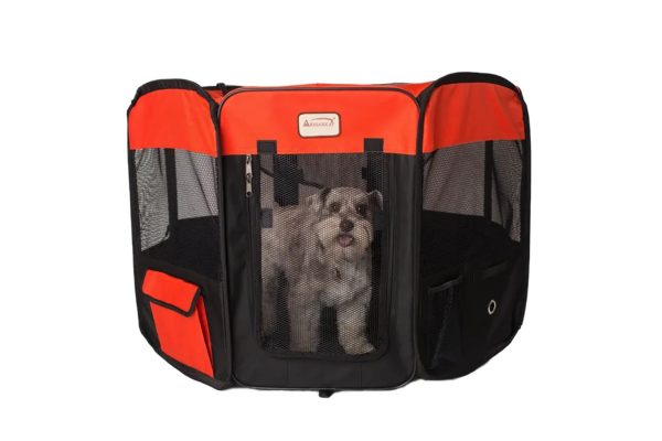 Armarkat PP002R-XL Portable Pet Playpen In Bk and Rd Combo Online Hot Sale