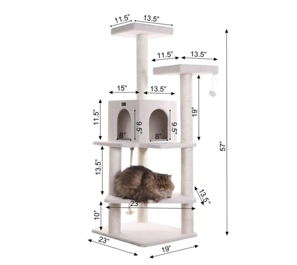 Armarkat Ivory 57  High Cat tree, Fleece Covered Cat Climber Sale