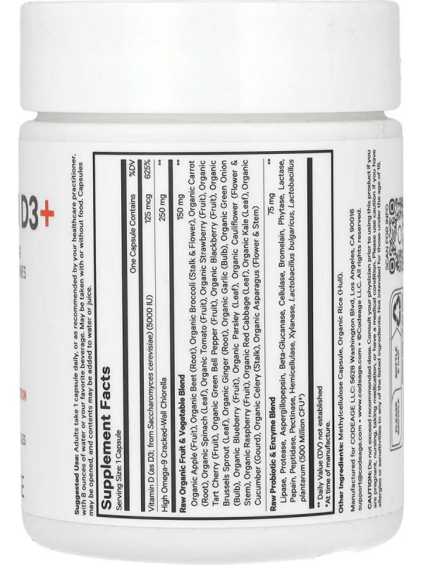 Codeage, Raw Vitamin D3+, 60 Vegetable Capsules Hot on Sale