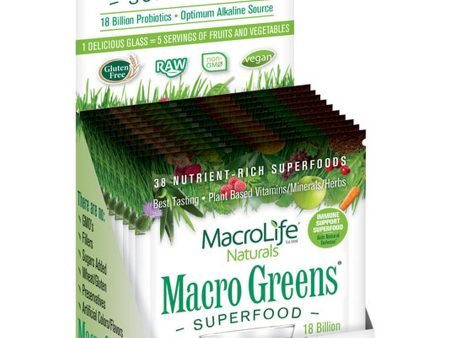 MacroLife Naturals, Macro Greens Superfood, 12 Packets, 112.8 g For Sale