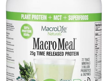 MacroLife Naturals, Macro Meal 25g Time Released Protein, Vegan Vanilla, 21.7 oz Sale