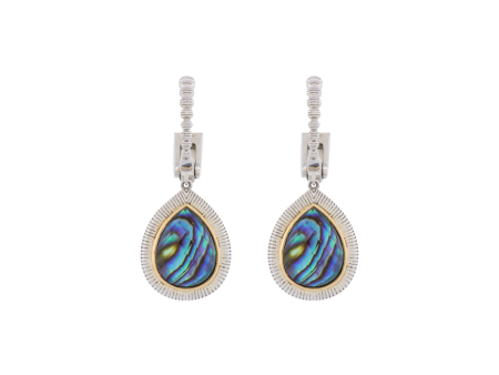 Sterling Silver Pear Shape Abalone Drop Earring (6.90ct) Online