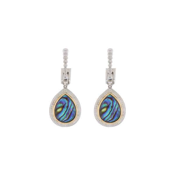 Sterling Silver Pear Shape Abalone Drop Earring (6.90ct) Online