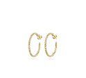 18k Yellow Gold 25mm Classic Moon Bead Hoop Earrings Online Hot Sale