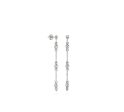 18k White Gold 3-4mm ADA Moon Bead Drop Earrings Cheap