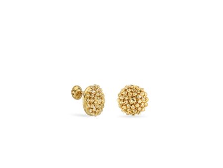 18k Yellow Gold Mimosa Stud Earrings Discount