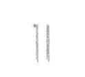 18k White Gold Double 2mm Classic Moon Bead Drop Earrings For Cheap