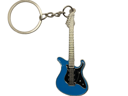 Electric Guitar Keychain - Blue Online now