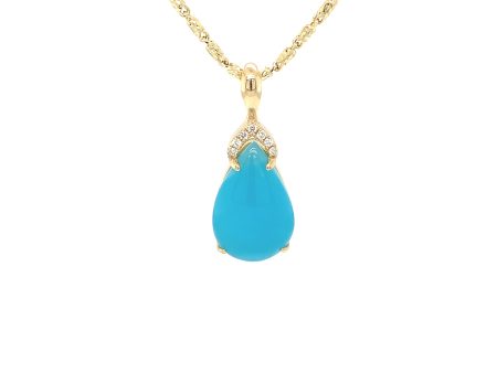 14k Gold Larimar Pendant with Diamonds Pendant Cheap