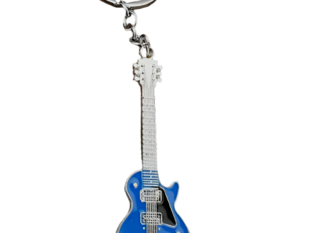 Electric Guitar Keyhchain - Blue Online Hot Sale