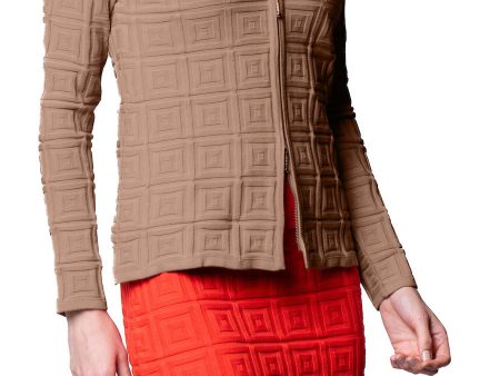 Zoe Square-Detail Knit Jacket - Mocha Hot on Sale