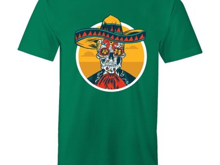 Men s Floral Mexican Skull T-shirt Sale