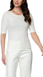 Cecilia Short Sleeved Crew-Neck Top - Winter White Online Hot Sale