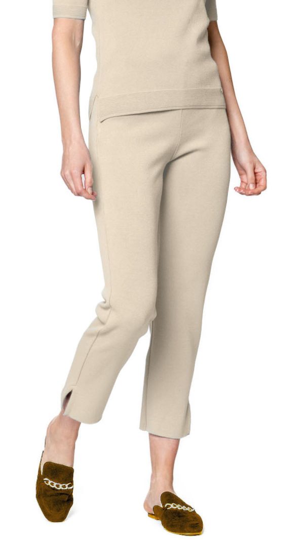 Alice Milano-Knit Slim Leg Pants - Warm Beige on Sale