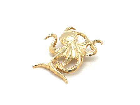 14k Gold Octopus Pendant Hot on Sale