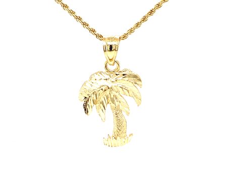 14k Gold Palm Tree Pendant Cheap