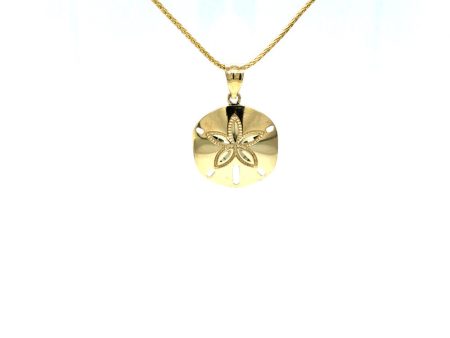 14k Gold Sand Dollar Pendant Online Hot Sale