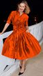 Mrs Maisel Silk Dress - Orange Online Sale