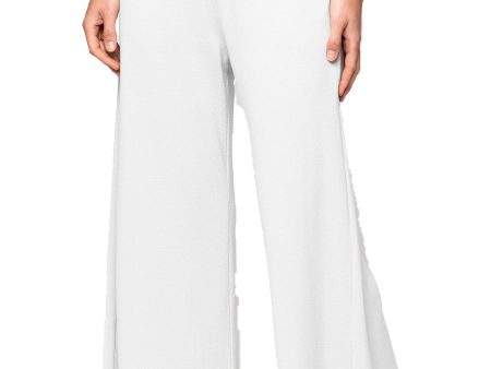 Briana Wide-Leg Milano-Knit Pants - White Hot on Sale