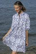 Monterey Dress - Blue White Americana Print Supply