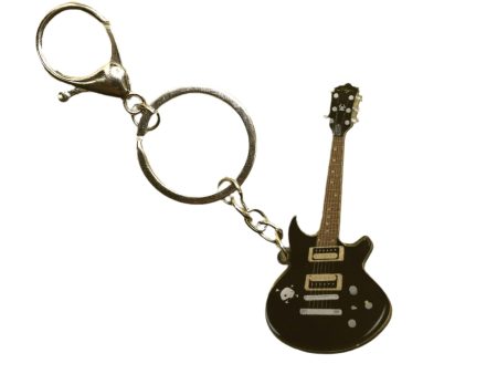 Electric Guitar Keychain - Acrylic - Black For Sale