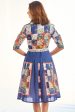 Mrs Maisel Dress - Navy Box Print with Butterflies Discount