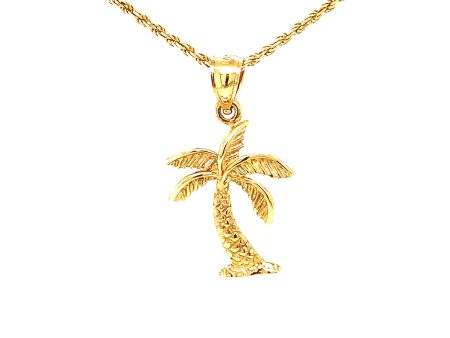 14k Gold Palm Tree Pendant Discount