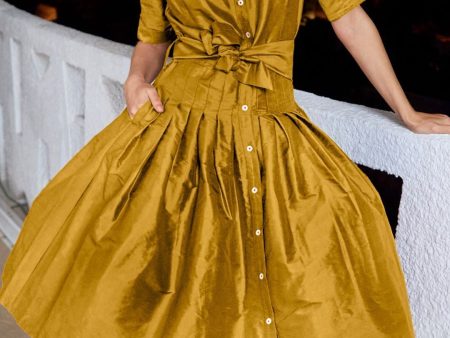 Mrs Maisel Silk Dress - Gold Fashion