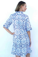 Monterey Dress - Blue White Americana Print Supply