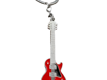 Electric Guitar Keyhchain - Red For Discount