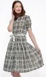 Mrs Maisel Dress - Black and Beige Wicker Print Fashion