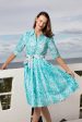 Mrs Maisel Dress - Turquoise White Letters Natural Online Hot Sale