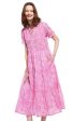 Palm Desert Long Dress - Fuschia And White Criss Cross Pattern For Sale