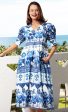 Montauk Dress - Ikat Print Blues Online Sale