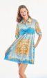 Chatham Dress - Blue Gold Scroll Print Cheap