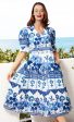 Montauk Dress - Ikat Print Blues Online Sale