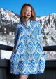 Monterey Dress - Blue White Ikat Print Online