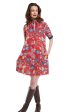 Chatham Dress - Red Ground With Foliage on Sale