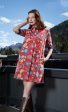 Chatham Dress - Red Ground With Foliage on Sale