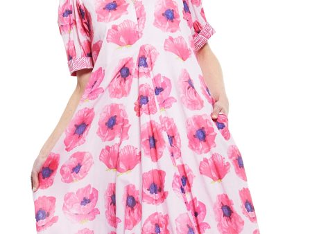 Montauk Dress - Pink With Poppy For Sale