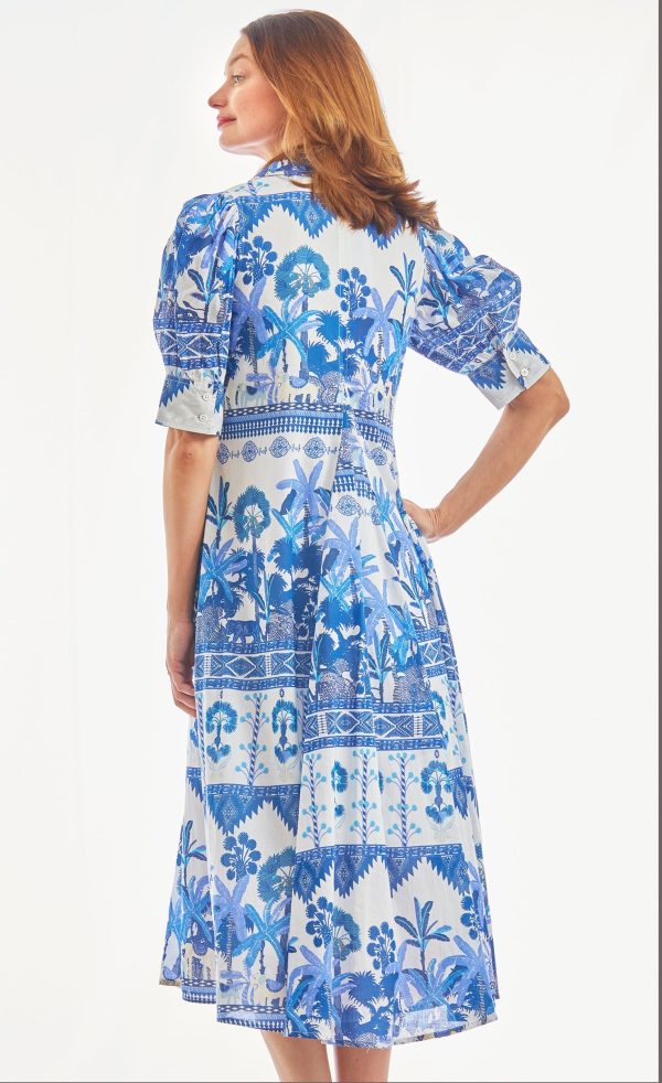 Montauk Dress - Ikat Print Blues Online Sale