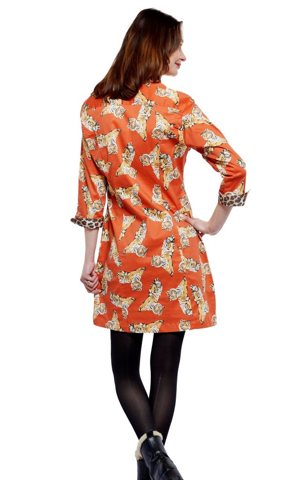 Sag Harbor Dress - Rust Ground With Tigers For Discount