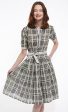 Mrs Maisel Dress - Black and Beige Wicker Print Fashion