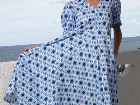 Montauk Dress - Blue Ikat Online Hot Sale