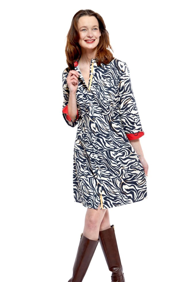 Sag Harbor Dress - Black And White Zebra Supply