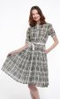 Mrs Maisel Dress - Black and Beige Wicker Print Fashion